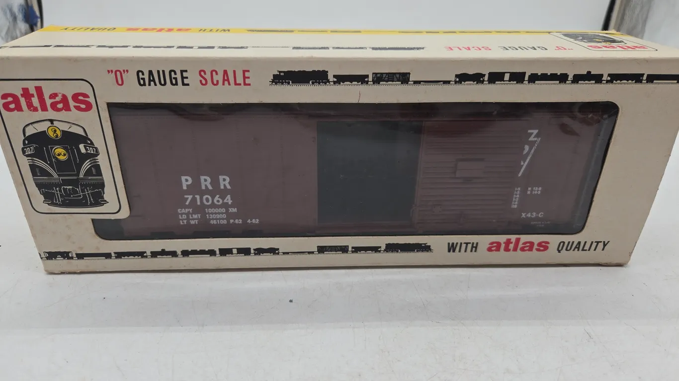 Vintage atlas, pennsylvania railroad, forty foot box car, new inbox