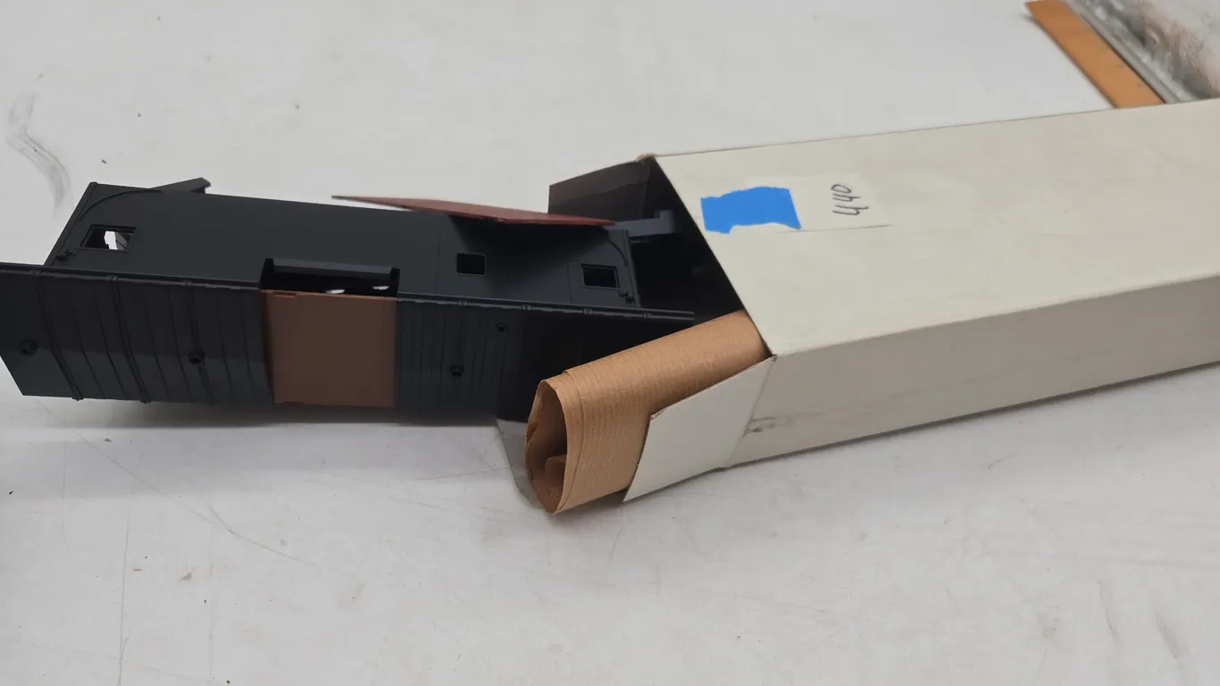 Vintage caboose's new inbox needs assembled