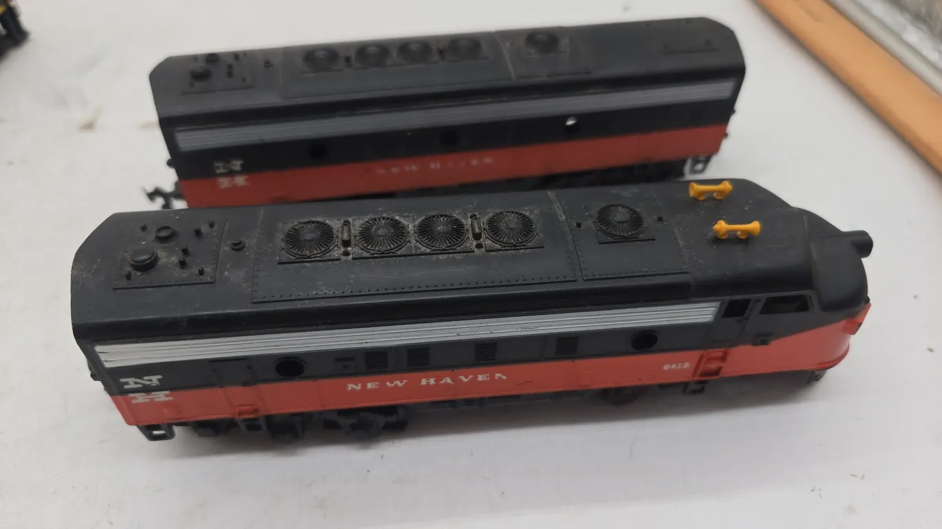 Vintage manatua, new haven, diesel locomotive unit number one, and unit number two