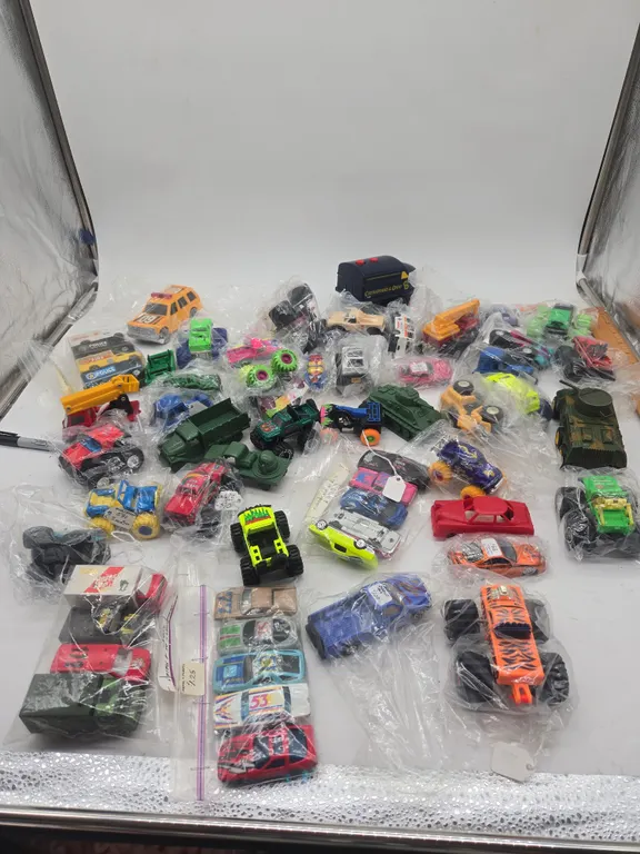 Large assortment of toy automobiles