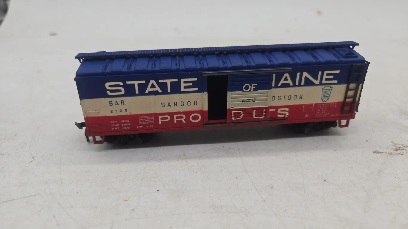 Vintage products of maine box car