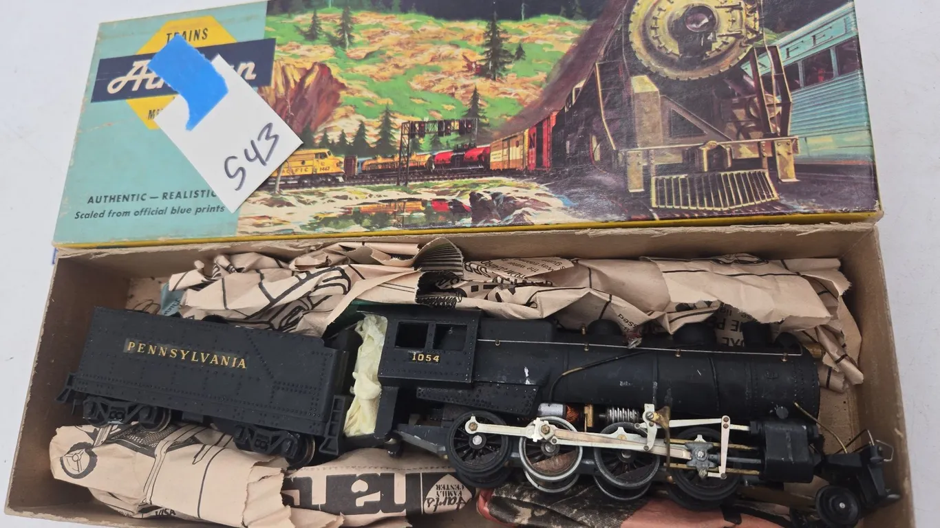 Vintage american flyer, h o scale, pennsylvania, steam locomotive and tinder