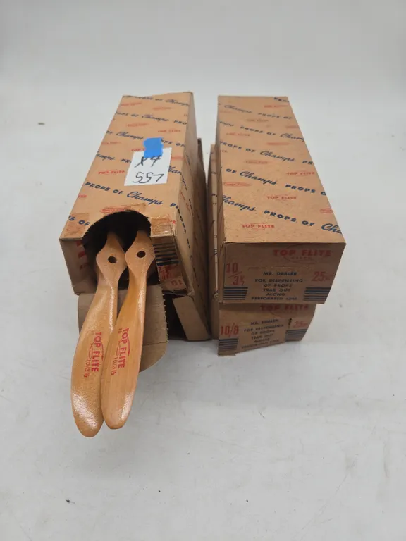 Vintage top flight brand props of champions wooden airplane props, new inn boxes