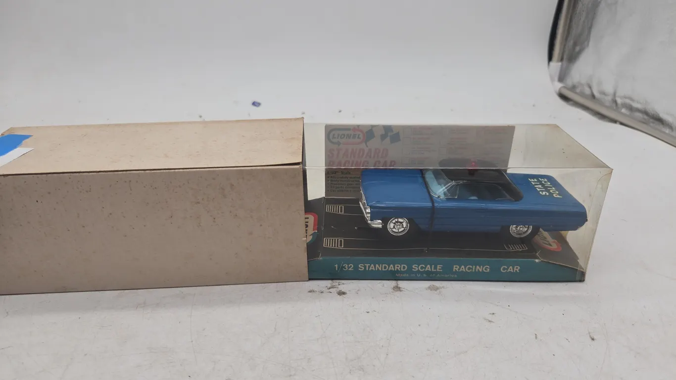 Vintage lionel standard racing slot car number 5212 ford galaxy police car new and original box