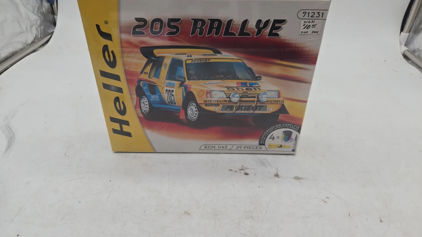 Vintage heller brand number 205 rally car model, new in inbox