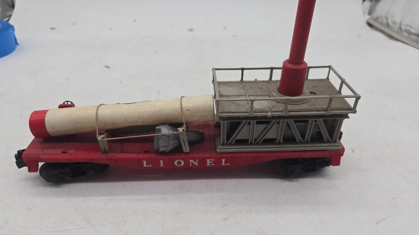 Vintage lionel mercury capsule launching rail car