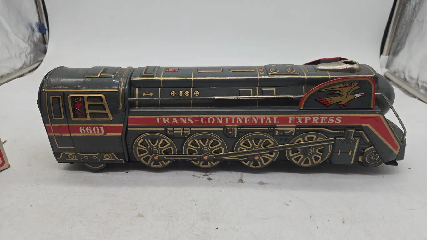 Vintage modern toys of japan.Transcontinental, express number 6601 locomotive