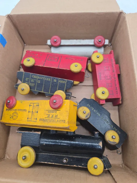 Vintage wooden train set