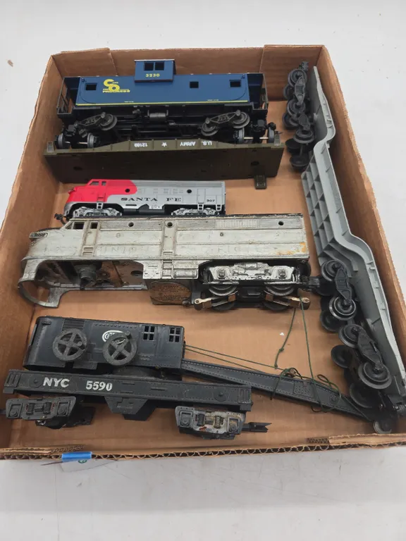 Assorted standard size train cars