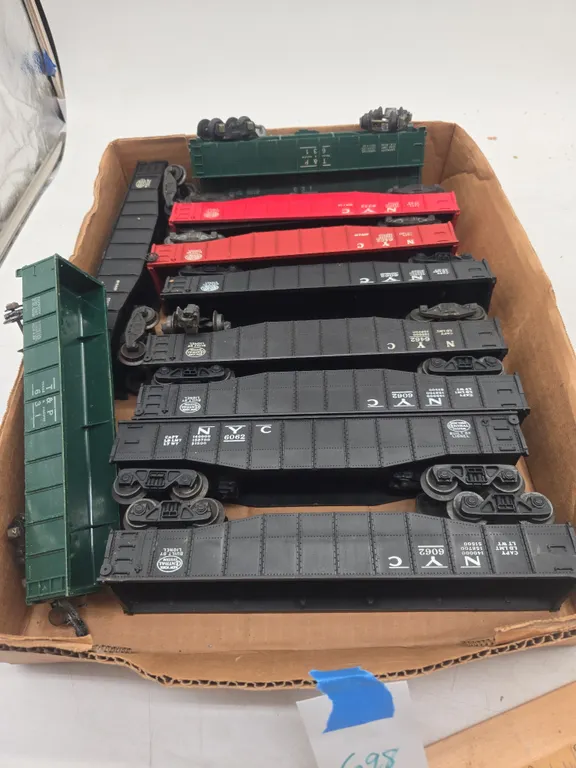 Assorted standard size train cars