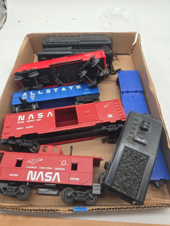 Assorted standard size train cars