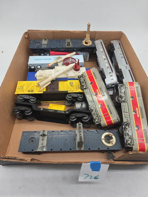 Assorted train cars
