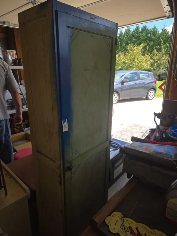 Vintage wooden primitive style kitchen cabinet