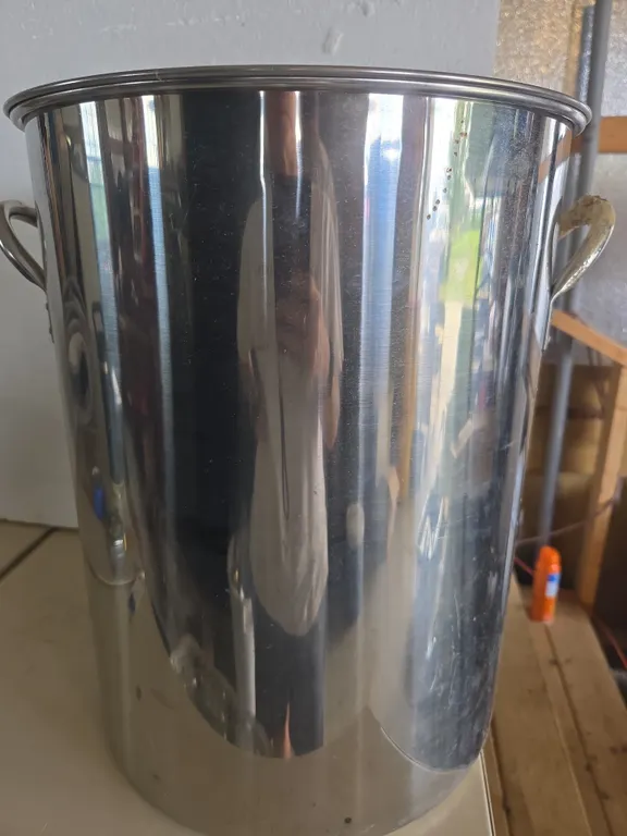 Stainless steel, turkey, fryer pot with basket and lid