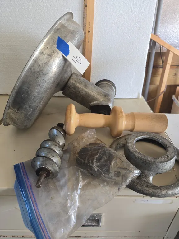 Vintage meat grinder attachment for reynolds mixer