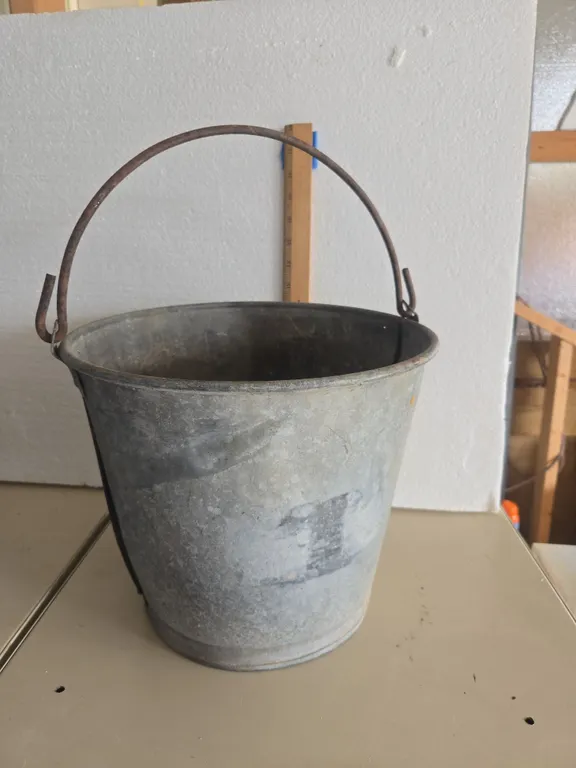 Vintage galvanized pale