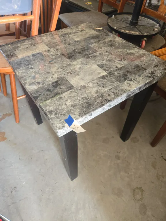 Faux marble top end table