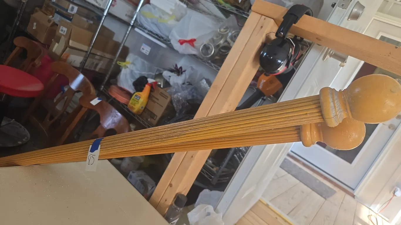 2 wooden 8 ft curtain rods