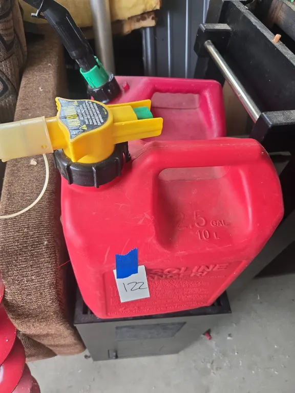 Assorted plastic gas cana