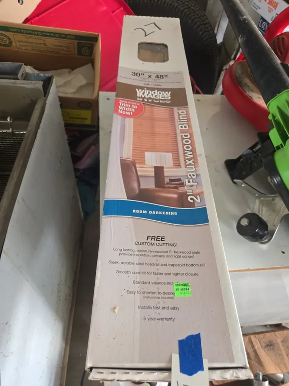 2 new in the box window image brand faux wood miniblinds