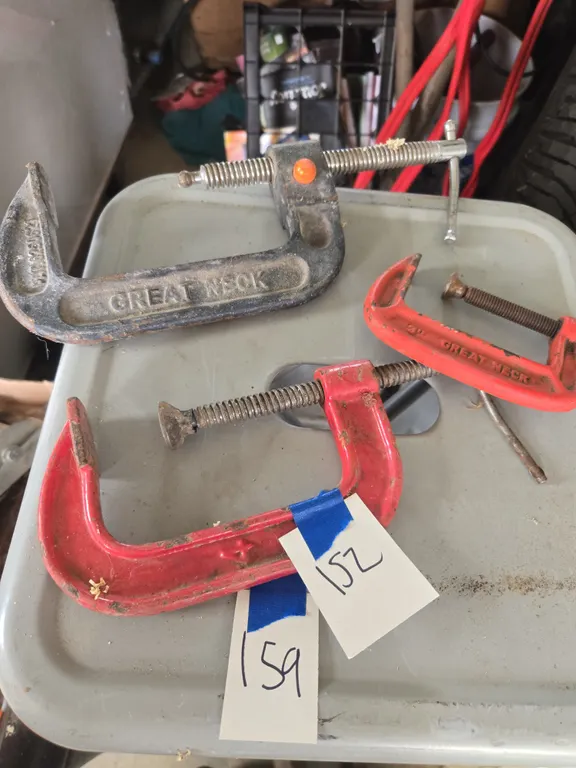 Assorted C clamps