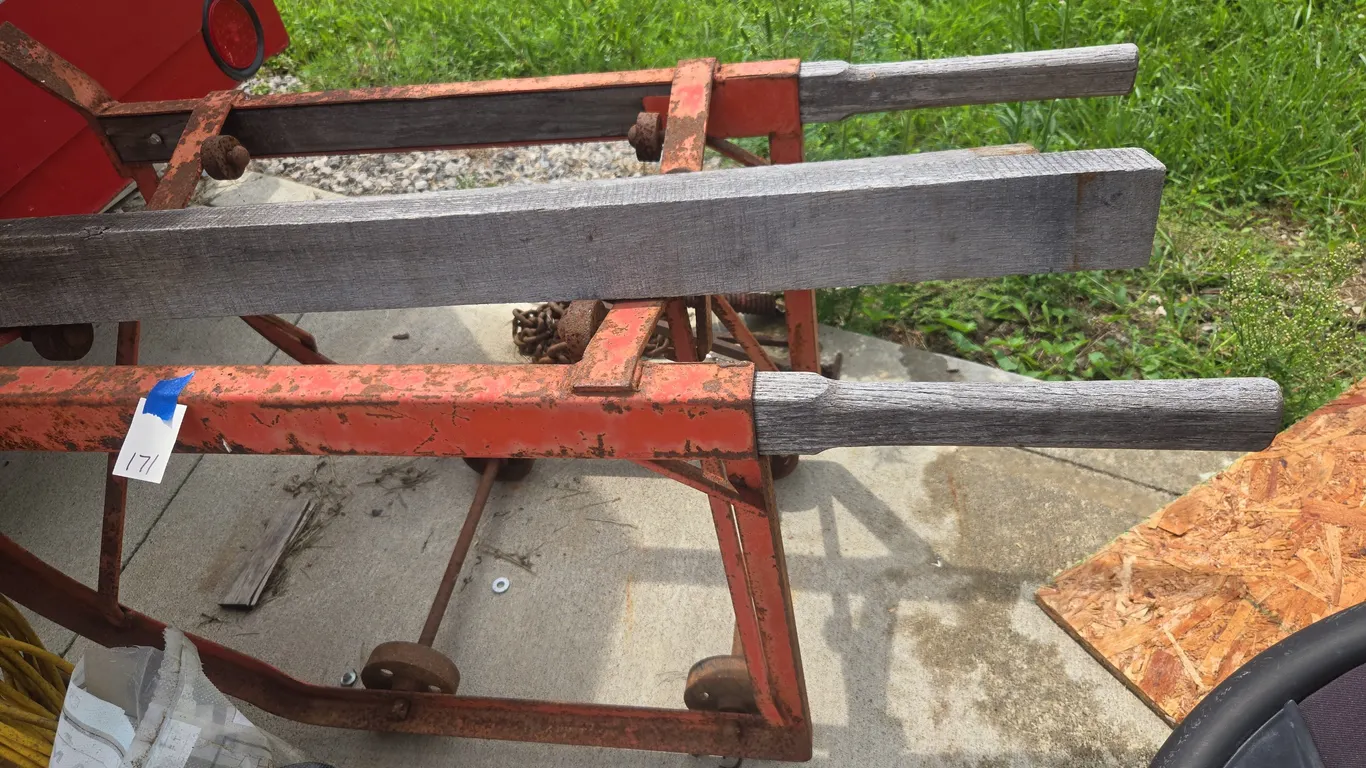 Vintage 55 gal barrel dumping cart
