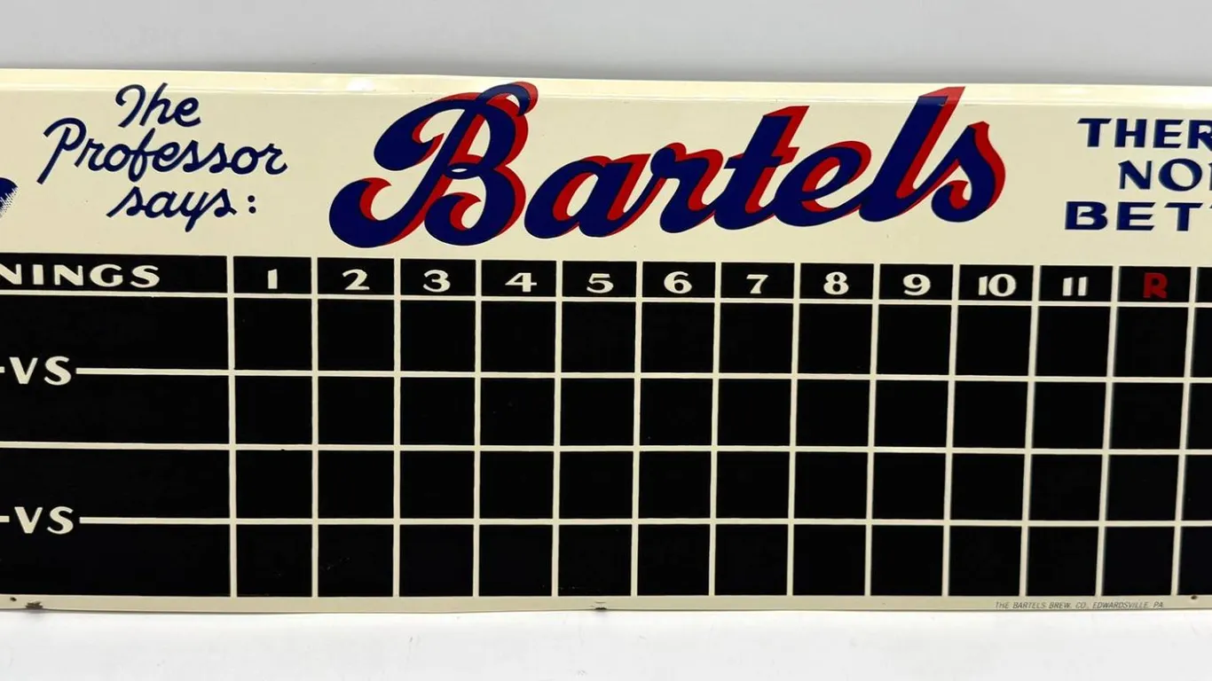 Bartels Brew Co. Baseball Scoreboard Beer Tin