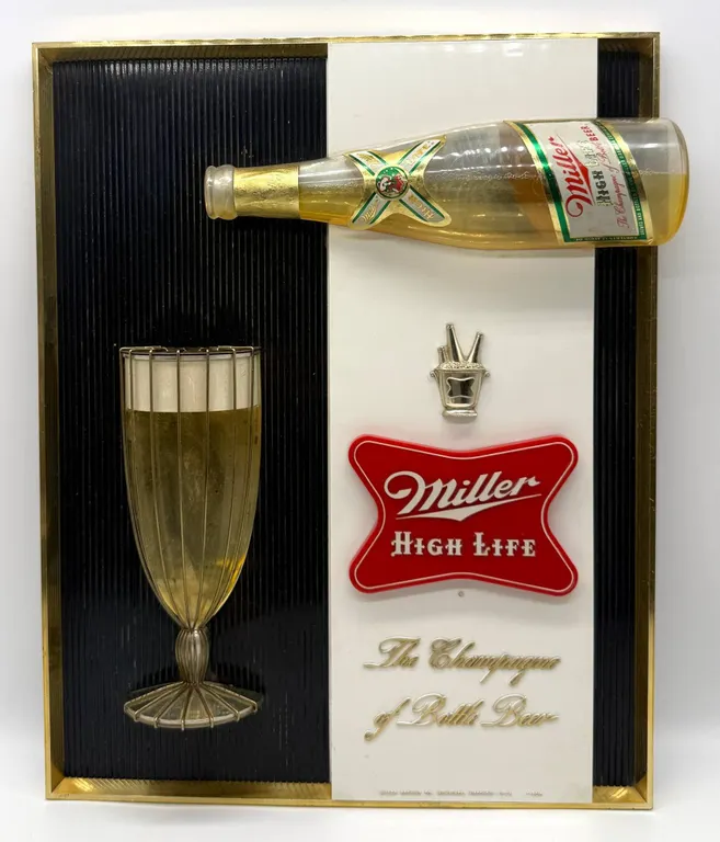 Miller High Life Beer Sign with 3D Elements