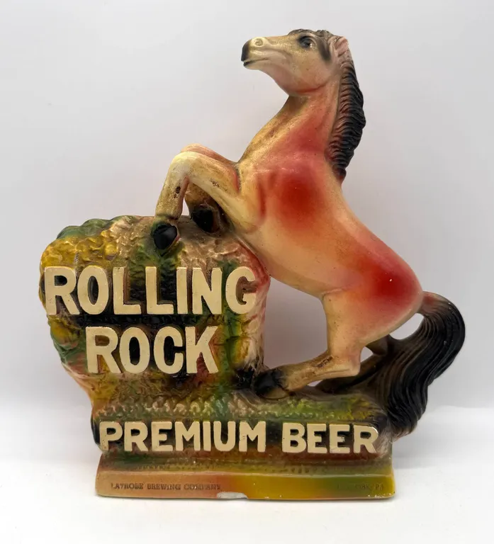 Rolling Rock Premium Beer Horse Bar Display