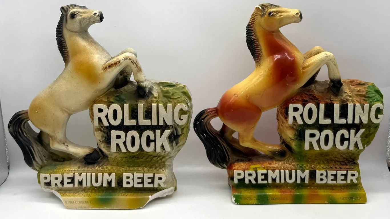 Rolling Rock Premium Beer Chalkware,