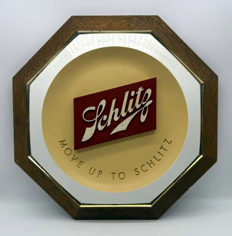 Schlitz Beer Wall Sign with Wood Frame