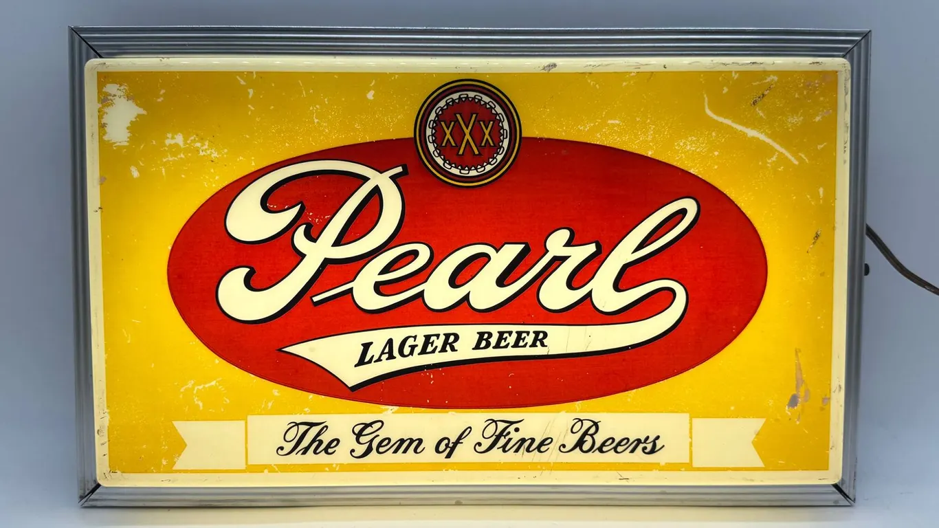 Pearl Lager Beer Illuminated Advertising Sign
