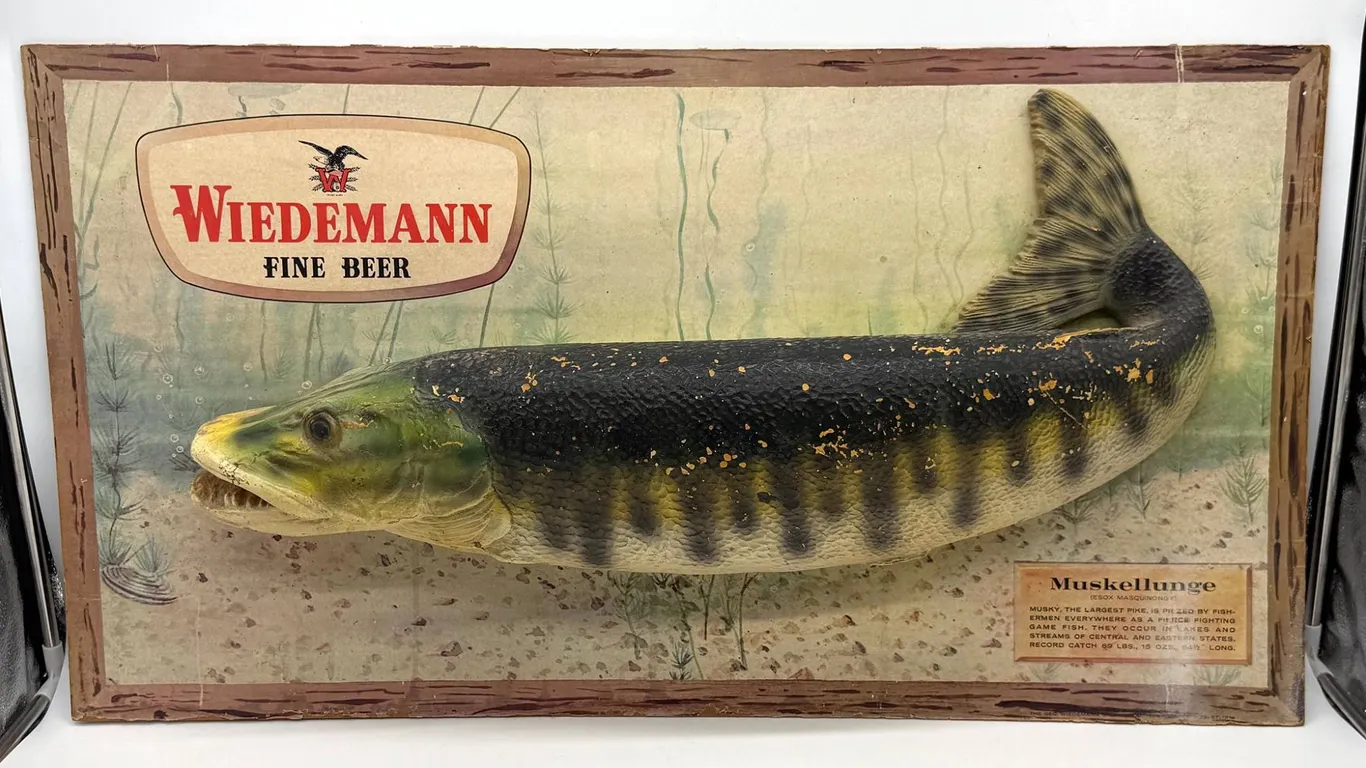 Wiedemann Fine Beer 3D Muskie Wall Sign