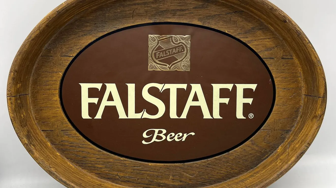 Falstaff Beer Sign Oval Wood Wall Plaque