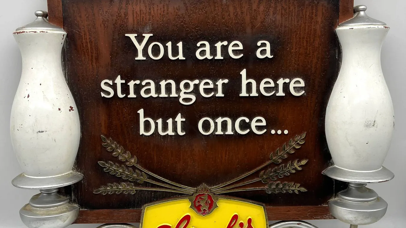Stroh's Beer Wall Sign with Sconce Design