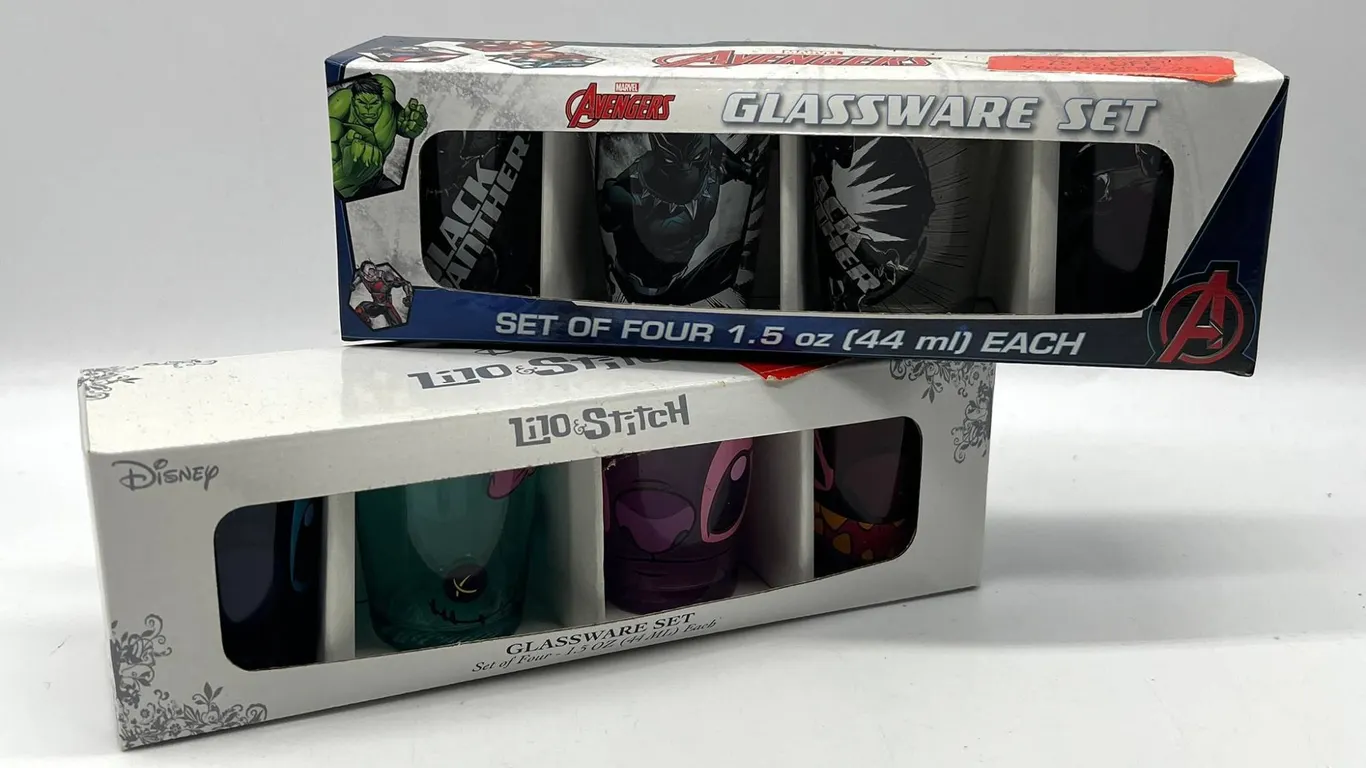 Marvel Avengers and Lilo & Stitch Glassware