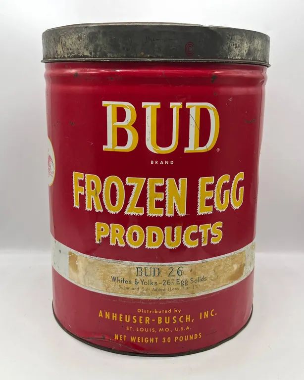 Bud Frozen Egg Products Metal Canister