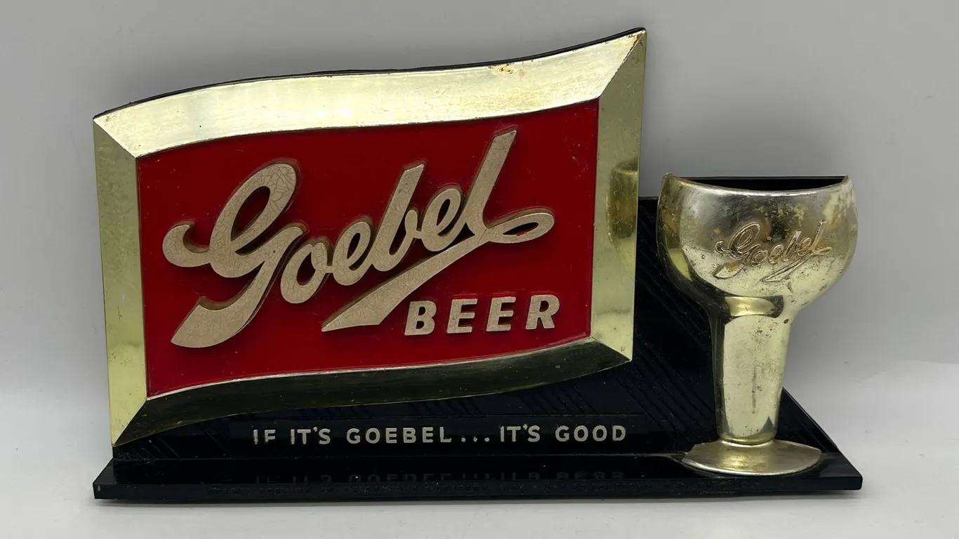 Goebel Beer Advertising Sign With Goblet