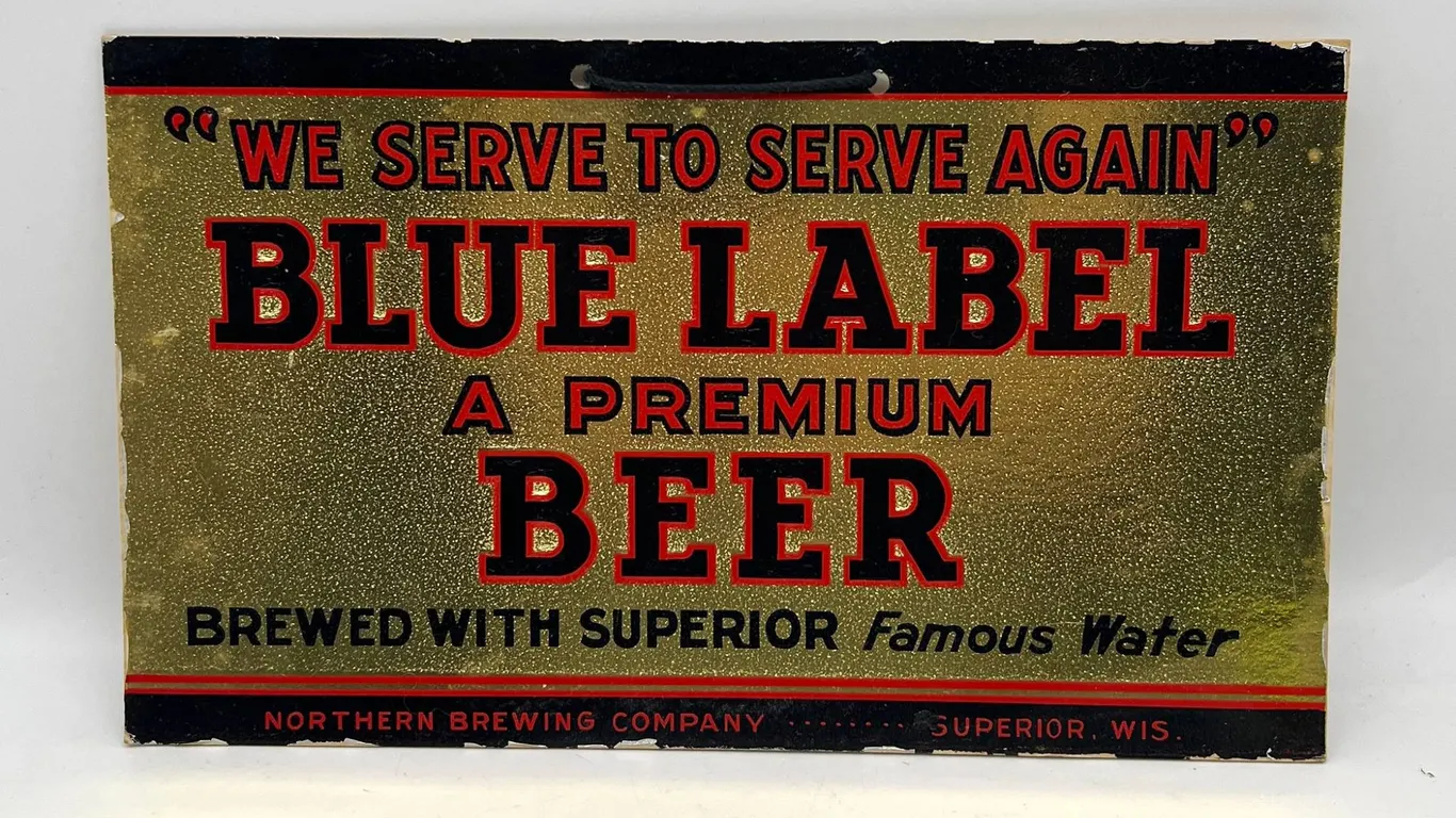 Blue Label Beer Advertising Sign