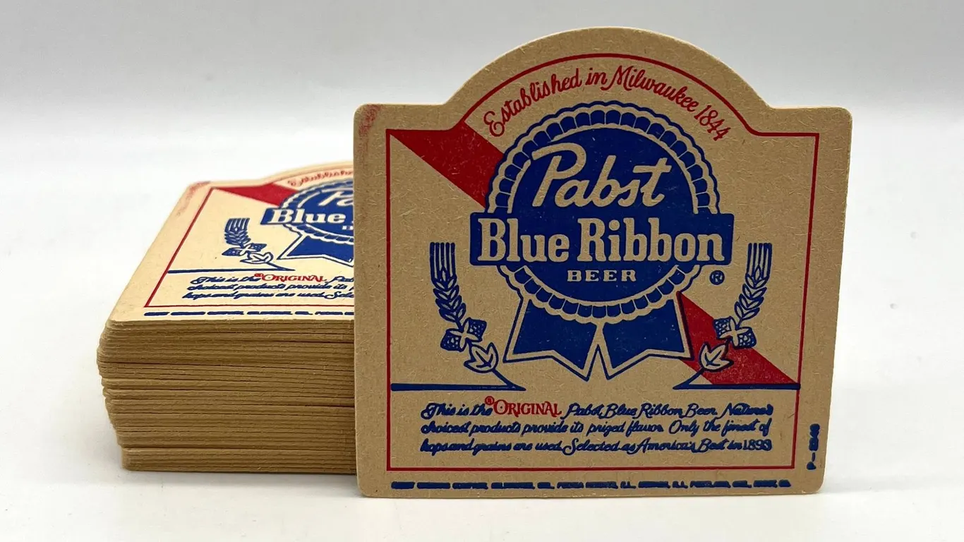 Pabst Blue Ribbon Beer Cardboard Coasters (35