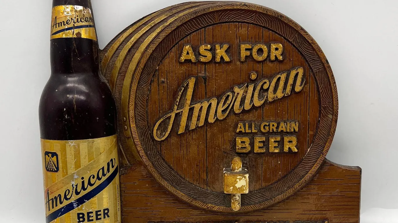 American Brewery Beer Advertising Plaque and
