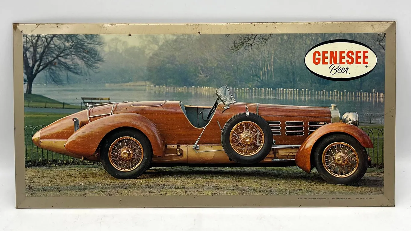 Genesee Beer Metal Sign with 1924 Hispano Suí