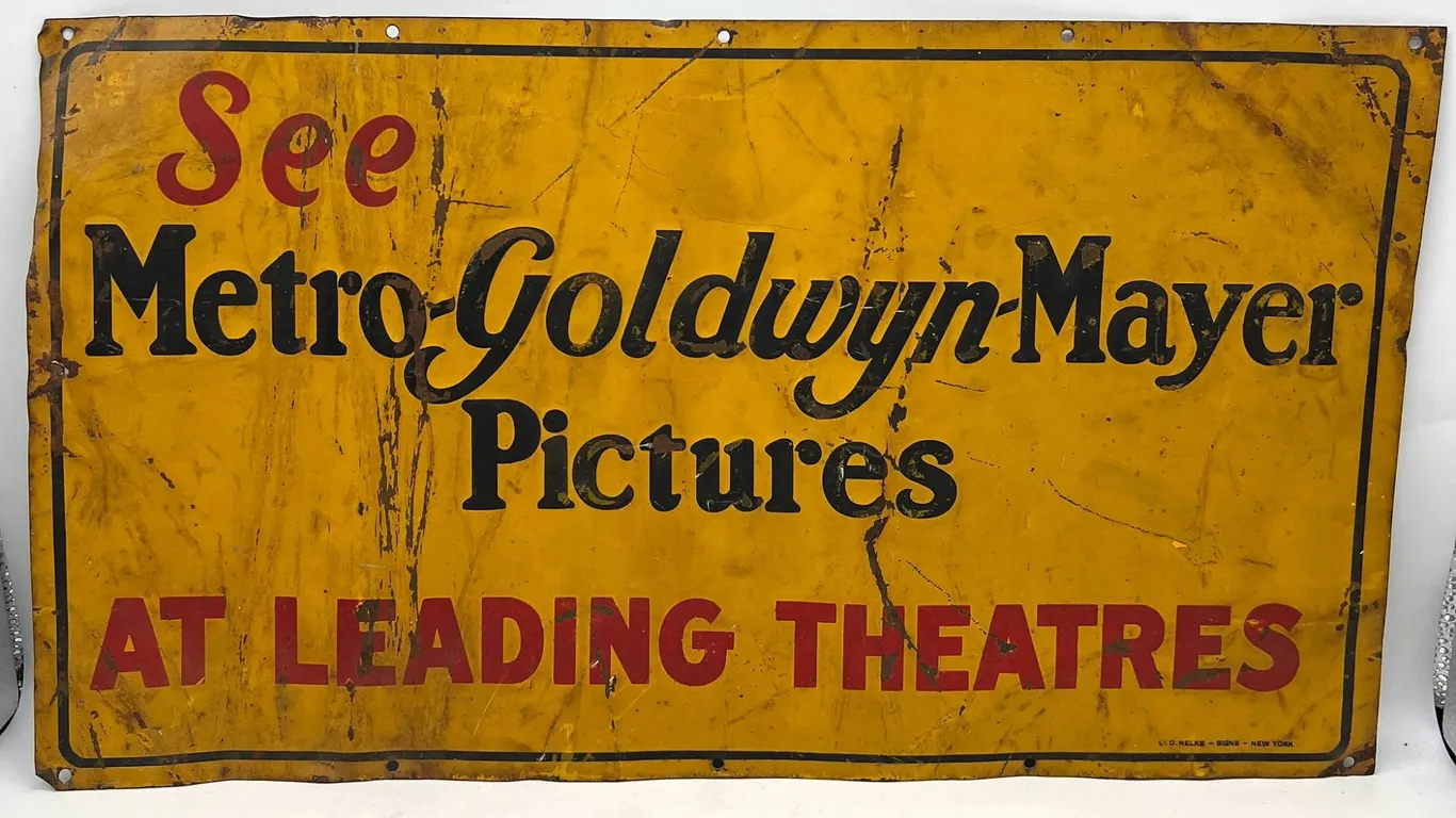 Metro-Goldwyn-Mayer Metal Advertising Sign
