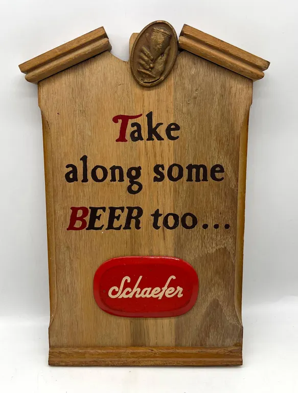 Schaefer Wooden Beer Advertising Sign