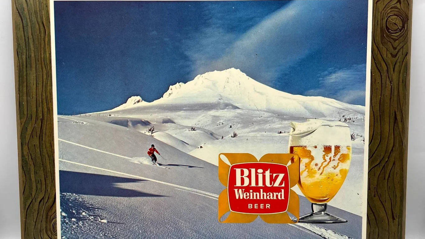 Blitz Weinhard Beer Sign with Mountain Scene