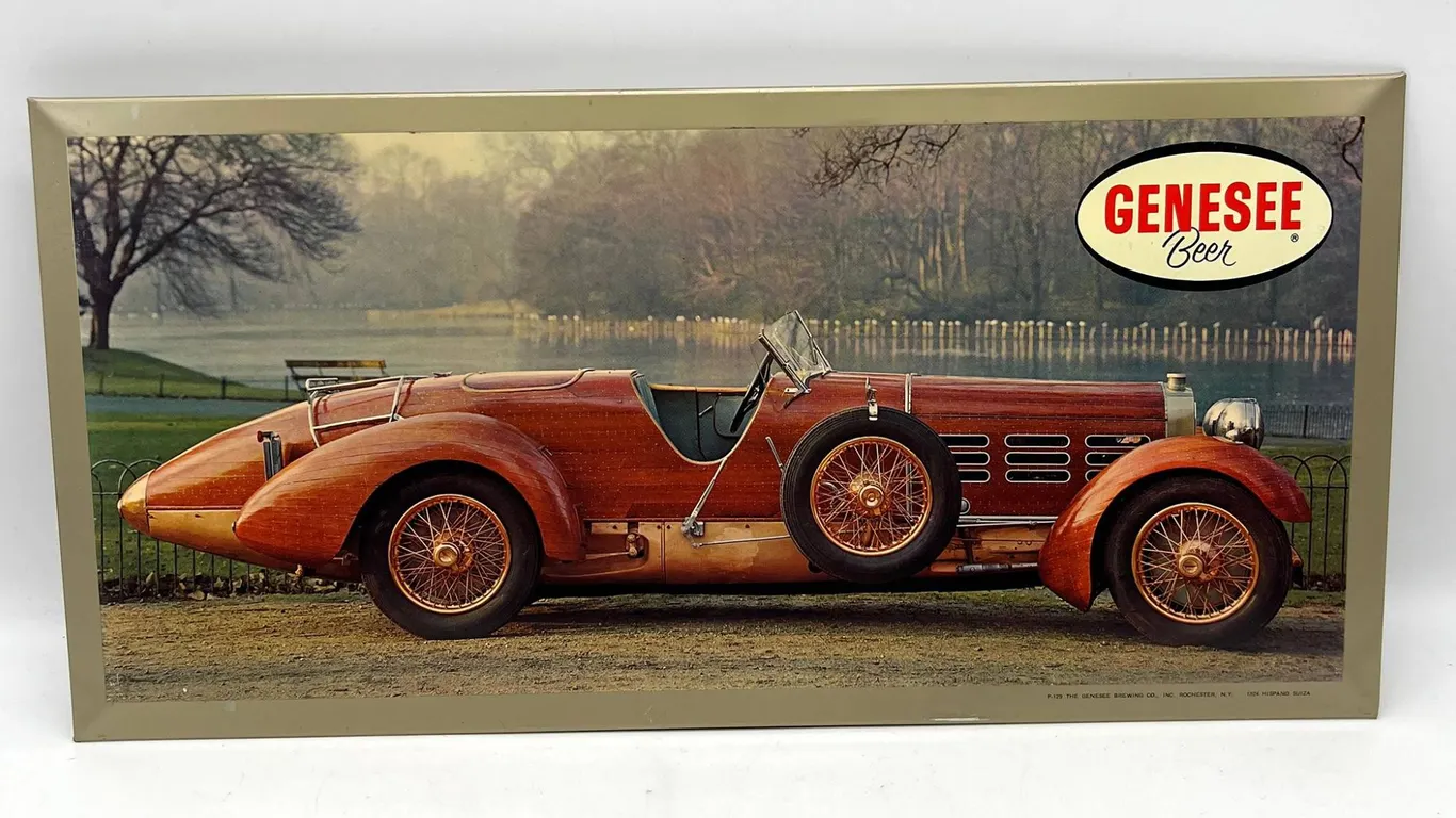 Genesee Beer Metal Sign with Vintage Car