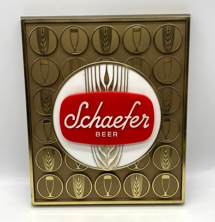 Schaefer Beer Wall Sign with Embossed Details