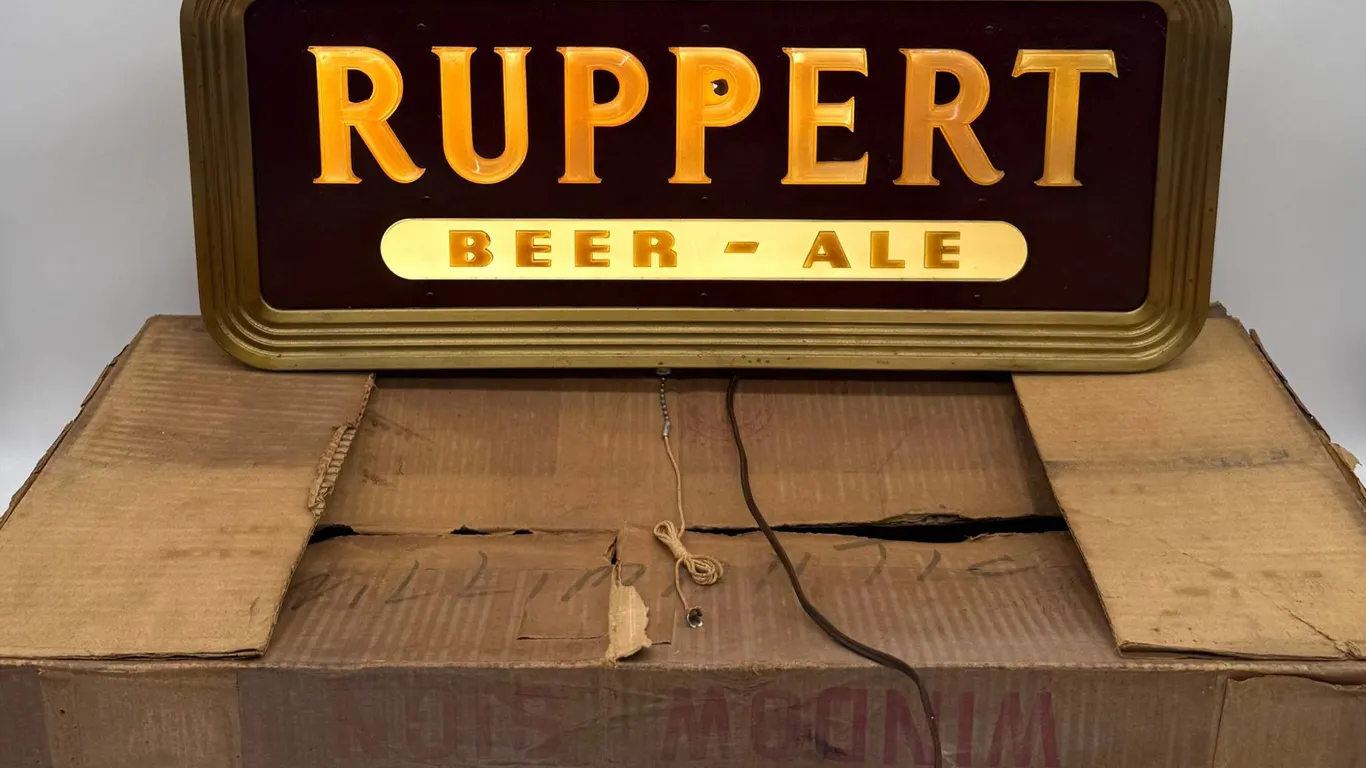 Ruppert Double Sided Lighted Beer Ale Sign