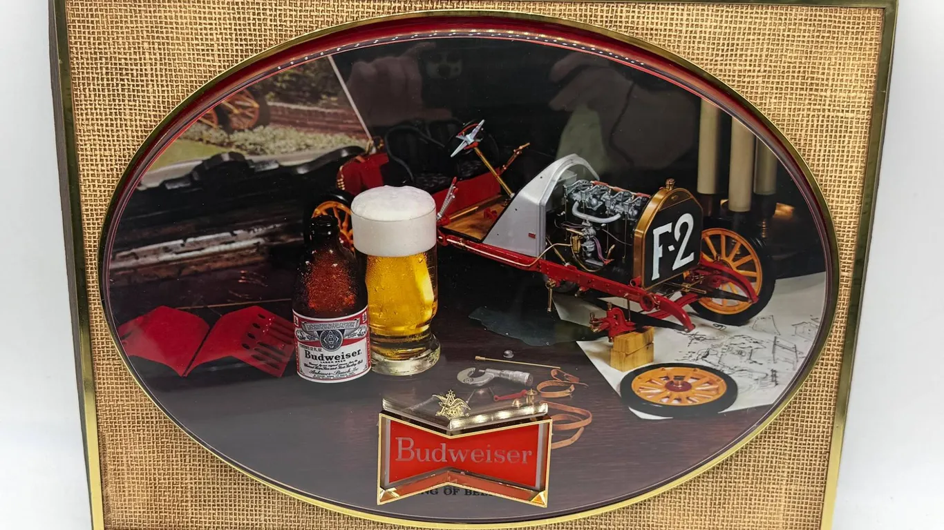 Budweiser 3D Beer Sign with Shadow Box Frame
