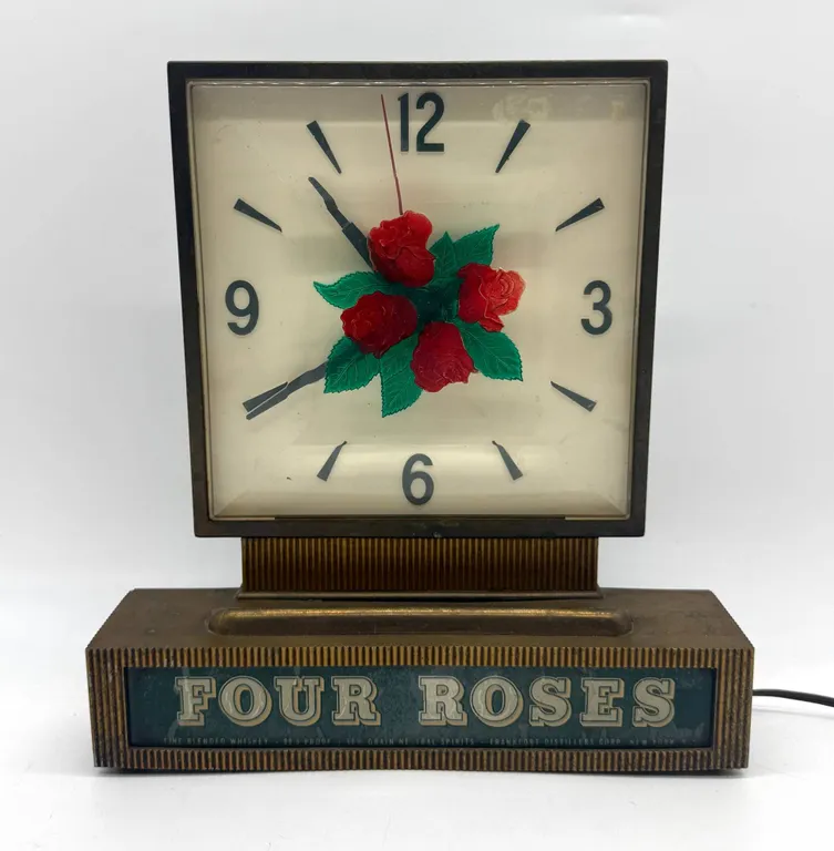 Four Roses Whiskey Bar Lighted Clock